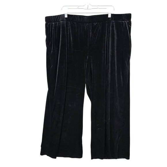 Womens Signature Collection Black Velvet Pull-On Pants Polyester Size 2X 22W-24W - Picture 1 of 10